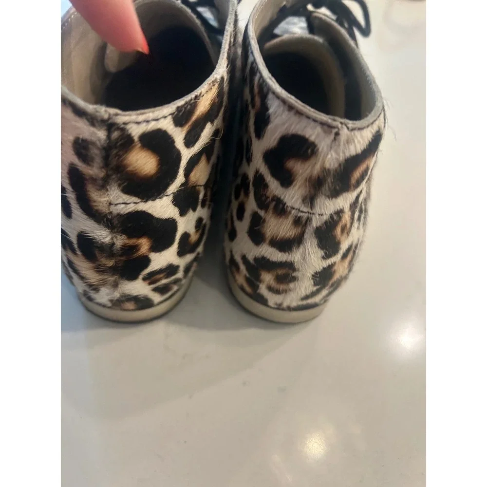 Boden Desert Boots Leopard Print Calf Hair Lace Up Chukka 611387 A0423-39 Ankle